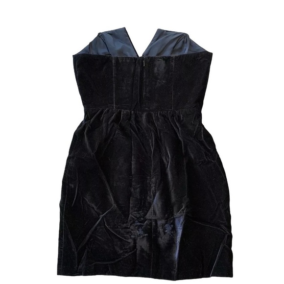 Jill Stuart Velvet Sequined Bow Strapless Cocktail Mini Dress Black Size 6 - Picture 2 of 7